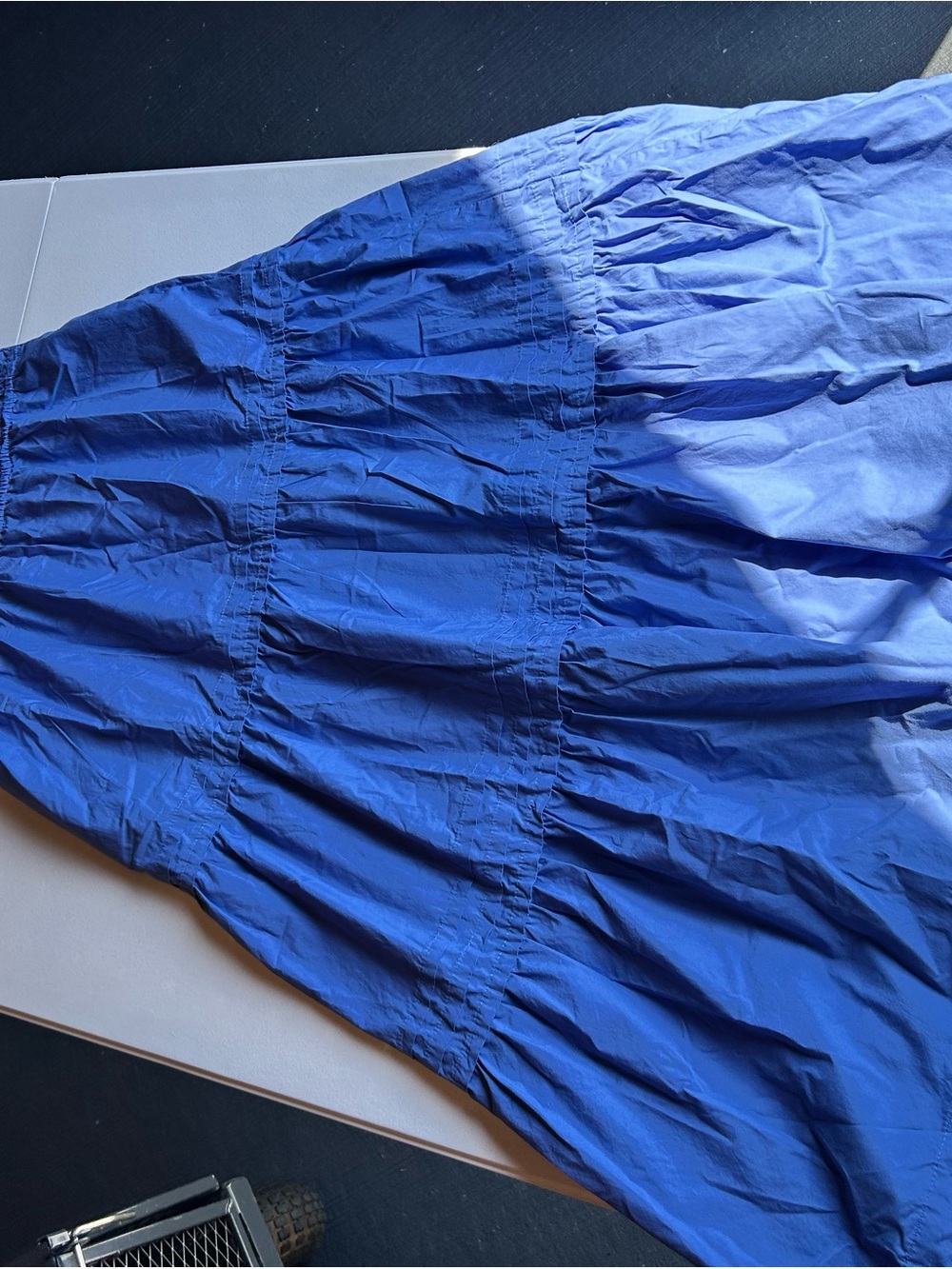 Quince Cornflower Blue V-Neck Tiered Maxi Dress new! Organic cotton!!! - Picture 10 of 15